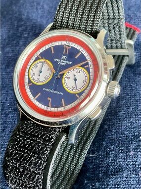 EUC Colorful Panda Dial Mysterious Code Chronograph w Tachymeter